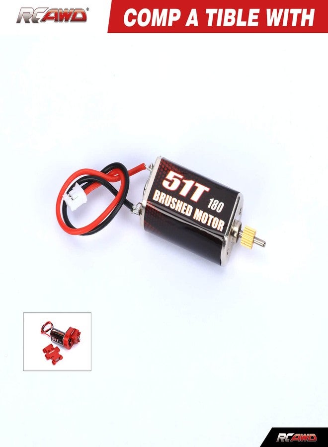 RCAWD محرك RCAWD 180 ذو فرشاة، 51 لفة، مع ترس فولاذي 16 سنًا، مناسب لسيارات الزحف Scx24 Deadbolt، شيفروليه رانجلر، جلادياتور، برونكو، بمقياس 1/24، قطع غيار مُحسّنة - Image 4